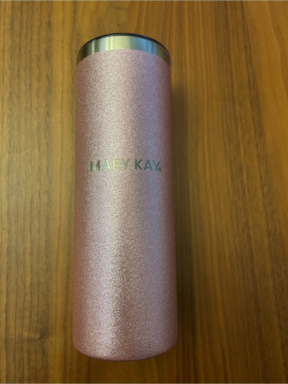 Mary Kay Rose Pink Glitter Travel Tumbler